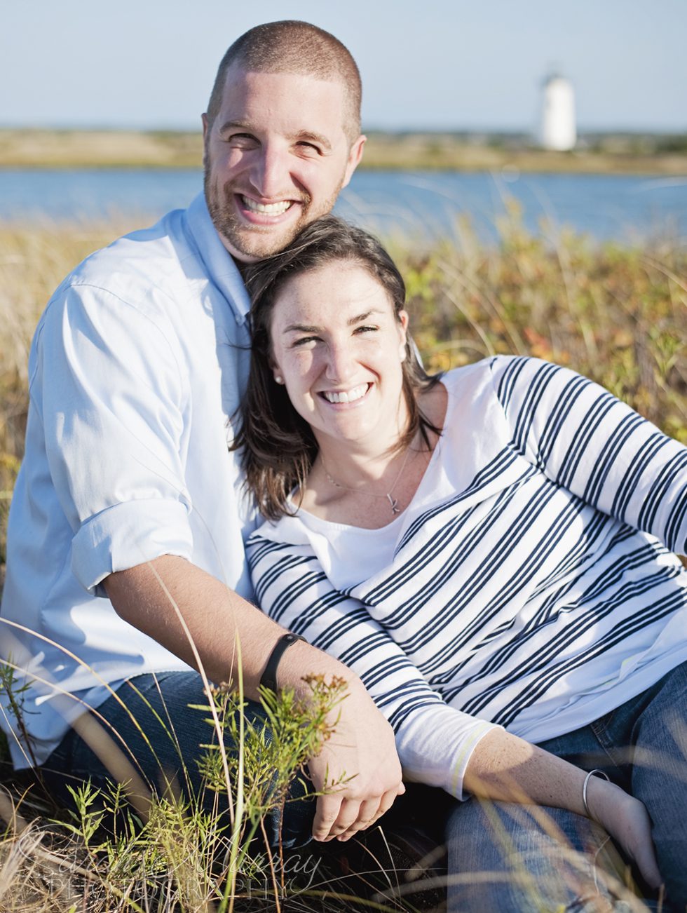 Marthas Vineyard Lighthouse Beach Engagement - Sarah Murray Photography