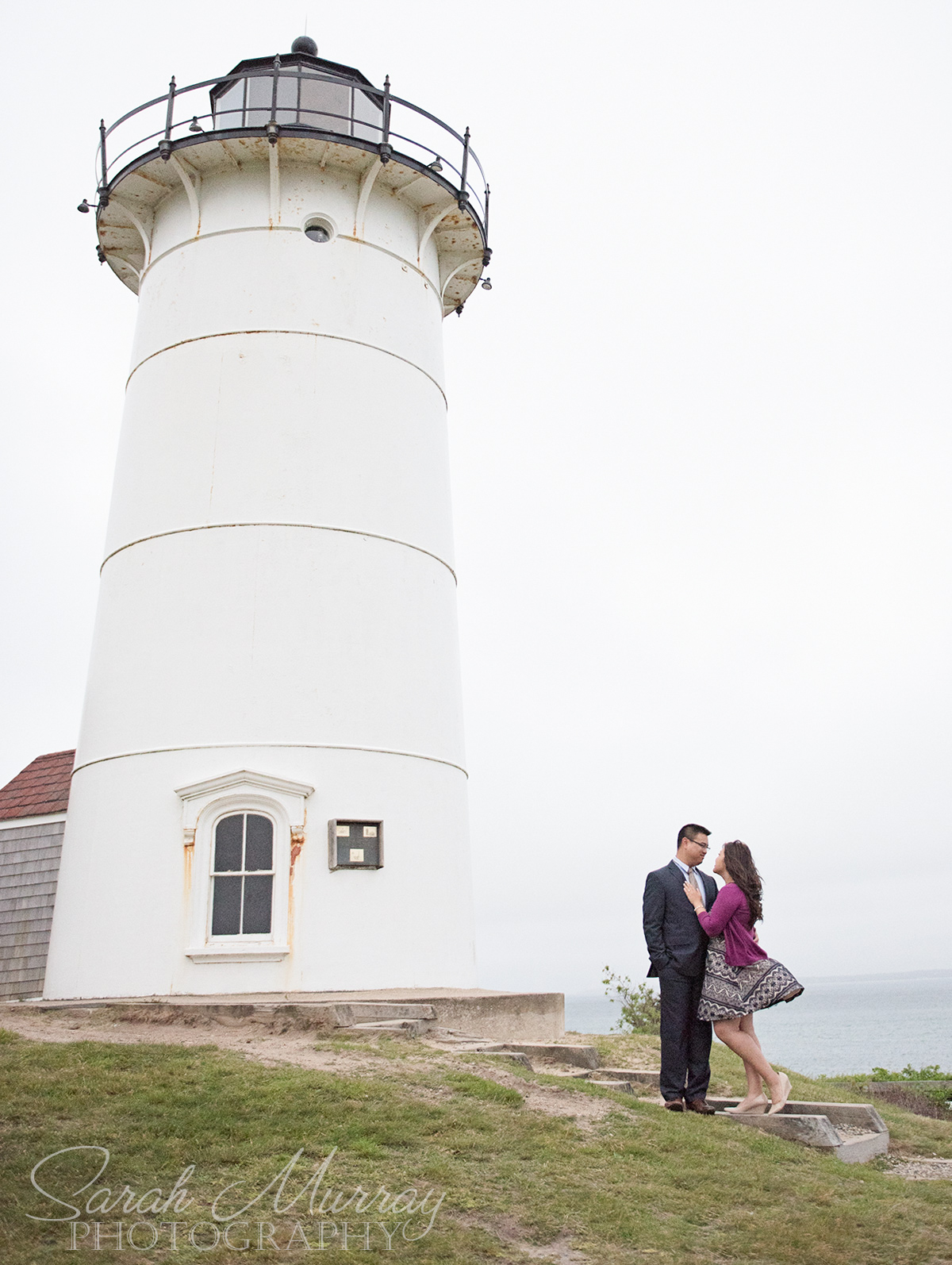Nobska Lighthouse Beach Cape Cod Engagement Session in Falmouth, Massachusetts - Sarah Murray Photography