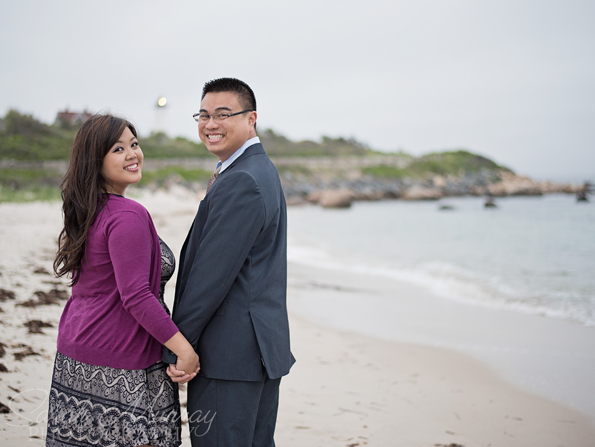 Nobska Lighthouse Beach Cape Cod Engagement Session in Falmouth, Massachusetts - Sarah Murray Photography