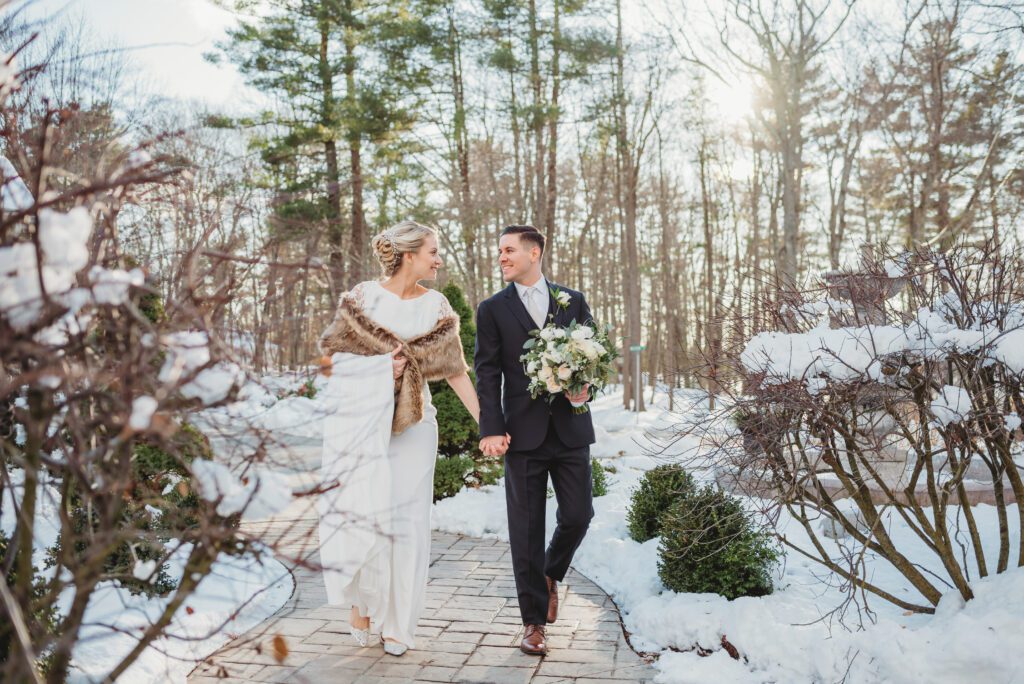 Beautiful snowy winter wedding at Saphire Estate in Sharon, Massachusetts, captured in winter wonderland detail by Sarah Murray Photography